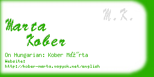 marta kober business card